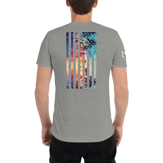 American Paradise Flag Short Sleeve graphic t-shirts (Mens Crew Neck) - American Paradise