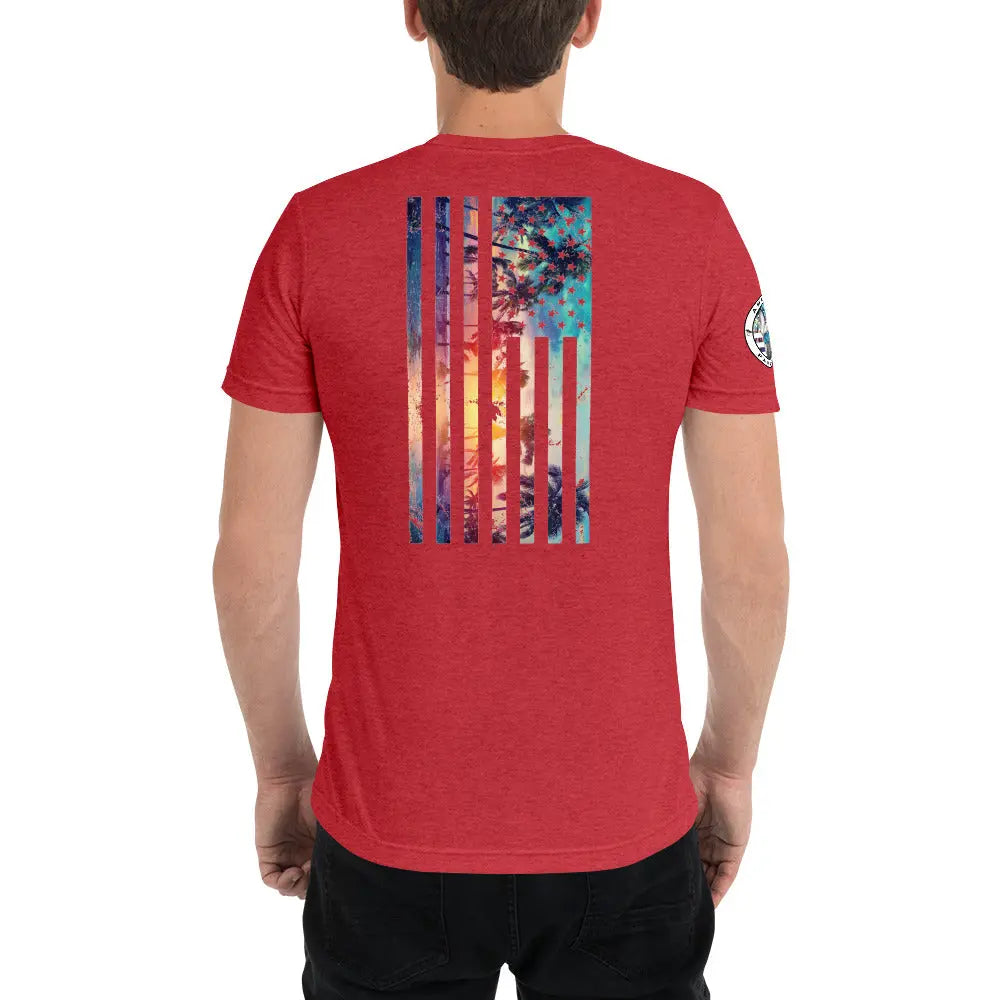 American Paradise Flag Short Sleeve graphic t-shirts (Mens Crew Neck) - American Paradise